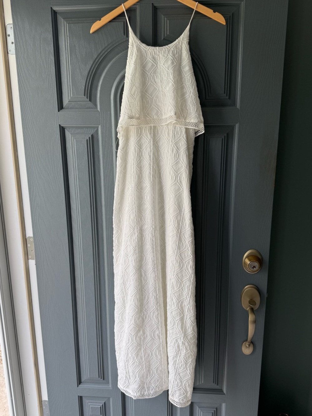 Anthropology white Lace Maxi Dress with Spaghetti Straps - size 2 - NWT